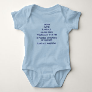 T-Shirt zur Bekanntgabe der Baby-Geburtsstatistik Baby Strampler