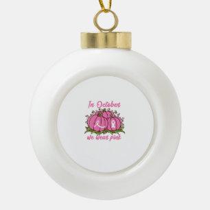 T-Shirt zur Sensibilisierung für Brustkrebs Oktobe Keramik Kugel-Ornament