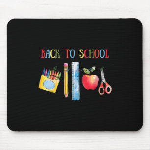 T-Shirt Zurück zur Schule Apfel Buntstifte Bleisti Mousepad