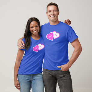 T-Shirt 'Zwei Herzen als Eins' Deep Royal