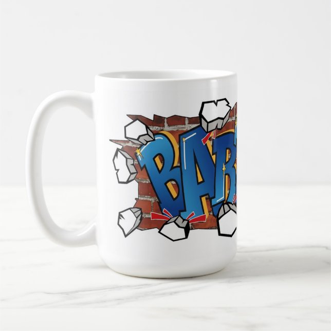 T-ShirtBART" Urban Graffiti Art - Breaking Through Kaffeetasse (Links)