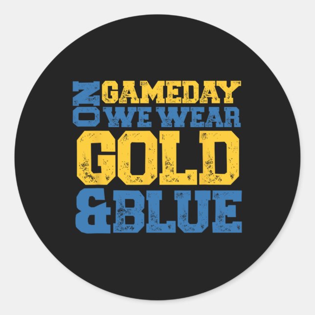T-Shirts der Blue and Gold Game Day Group für High Runder Aufkleber (Vorderseite)