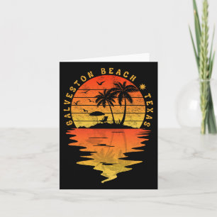T-Shirts für Familienurlaub Texas Galveston Beach Karte