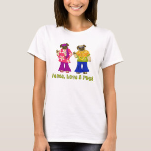 T-Shirts für Frieden, Liebe und Möpsen