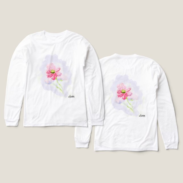 T-Shirts mit langen Ärmeln für Damen : Iris-Blume (Design Vorderseite & Rückseite)
