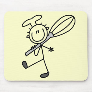 T-Shirts mit Stockfigur-Koch mit Schneebesen Mousepad