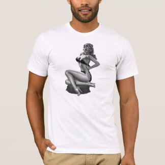 T-Shirts Schwarz Weiß Pin-up-Girls (2)