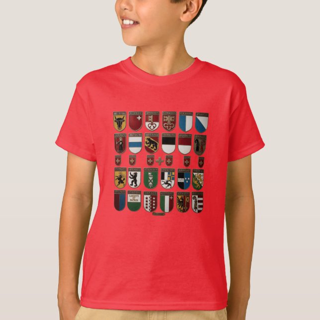 T-Shirts Schweiz Kantone Grafik (Vorderseite)