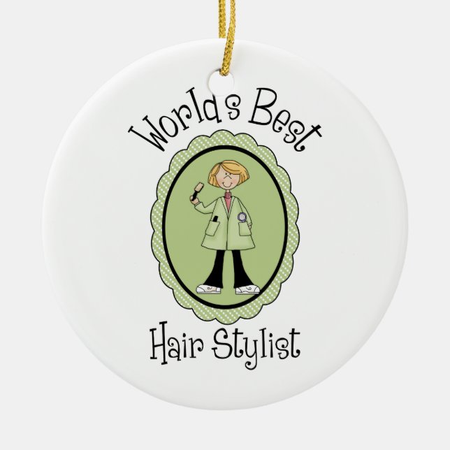 T-Shirts und Geschenke der Weltbesten Friseur Keramik Ornament (Vorne)