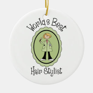 T-Shirts und Geschenke der Weltbesten Friseurstein Keramik Ornament