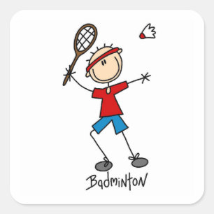 T-Shirts und Geschenke für Badminton-Spieler Quadratischer Aufkleber