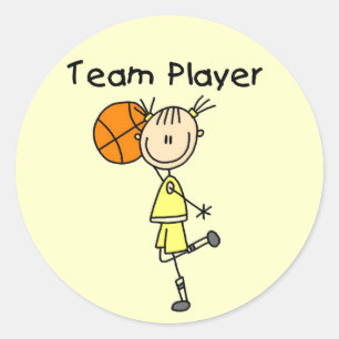T-Shirts und Geschenke für Basketball-Teamspieler Runder Aufkleber