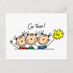 T-Shirts und Geschenke für Cheerleader der Go Team Postkarte