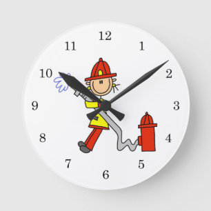 T-Shirts und Geschenke für Feuerwehrfrauen mit Sch Runde Wanduhr