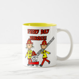 T-Shirts und Geschenke für Helden des Alltags Feue Zweifarbige Tasse
