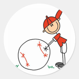 T-Shirts und Geschenke für Jungen Baseball individ Runder Aufkleber