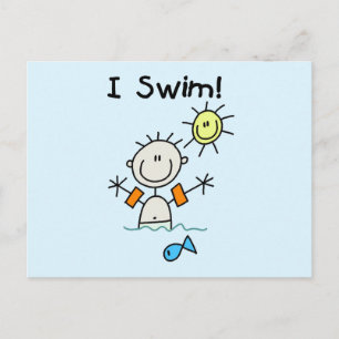 T-Shirts und Geschenke für Jungen, die schwimmen Postkarte