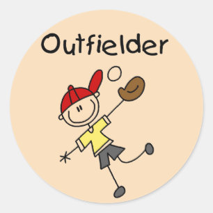 T-Shirts und Geschenke für Jungen-Outfielder Runder Aufkleber