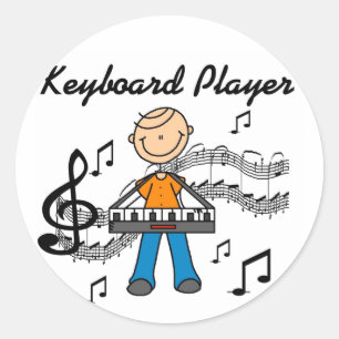 T-Shirts und Geschenke für Keyboardspieler Runder Aufkleber
