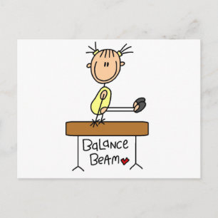 T-Shirts und Geschenke für Mädchen am Schwebebalke Postkarte