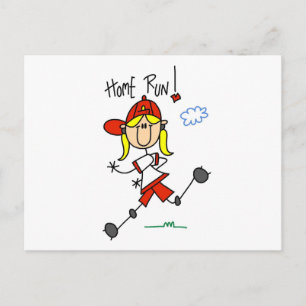 T-Shirts und Geschenke für Mädchen Baseball Home R Postkarte