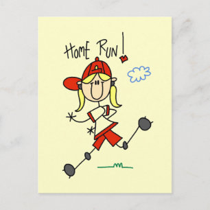 T-Shirts und Geschenke für Mädchen Baseball Home R Postkarte