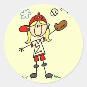 T-Shirts und Geschenke für Mädchen-Baseballspieler Runder Aufkleber