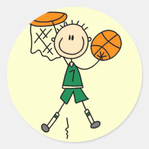 T-Shirts und Geschenke für männliche Basketballspi Runder Aufkleber