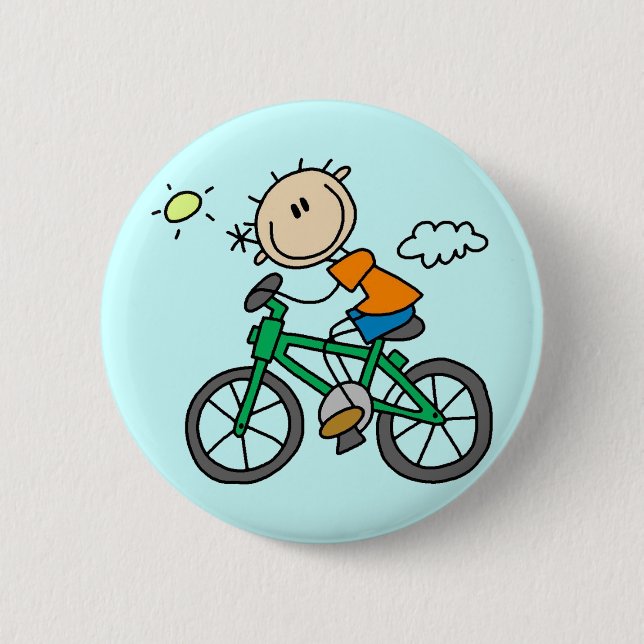 T-Shirts und Geschenke mit männlicher Strichmännch Button (Vorderseite)