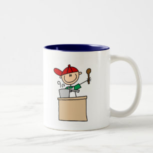 T-Shirts und Geschenke mit männlicher Strichmännch Zweifarbige Tasse