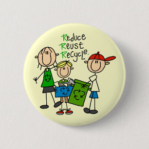 T-Shirts und Geschenke mit Reduce, Reuse, Recycle Button
