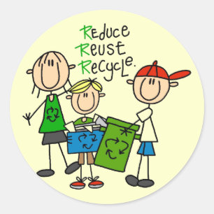 T-Shirts und Geschenke mit Reduce, Reuse, Recycle Runder Aufkleber