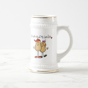 T-Shirts und Geschenke: Nuts About My Brother Bierglas