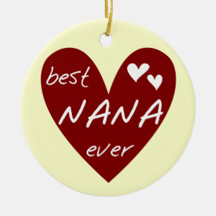 T - Shirts und Geschenke rotes Herz-beste Nanas Keramik Ornament