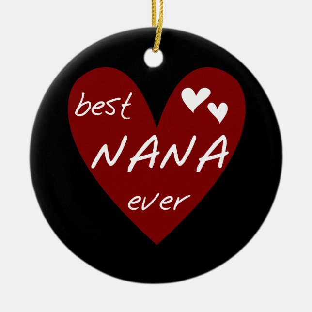 T - Shirts und Geschenke rotes Herz-beste Nanas Keramikornament (Vorne)