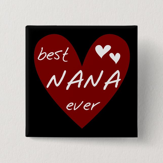 T-Shirts und Geschenke rotes Herz-beste Nanas über Button (Vorderseite)