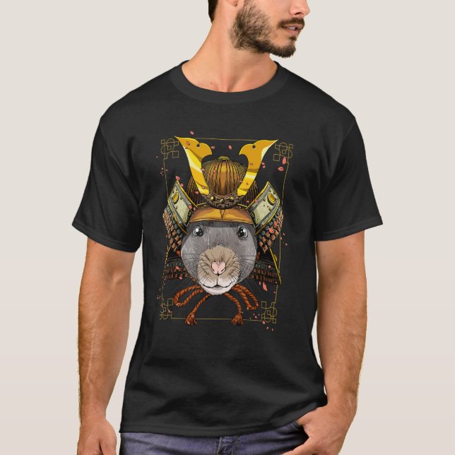 T-ShirtSamurai Rat Mouse Japanischer Krieger Bushi T-Shirt (Vorderseite)