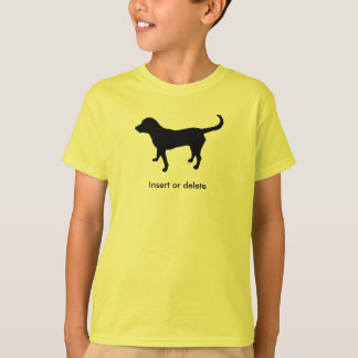 T - Shirtschwarz-Labrador-Silhouette des Kindes T-Shirt