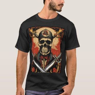T-ShirtStilvoller Black Skeleton T - Shirt für Spo