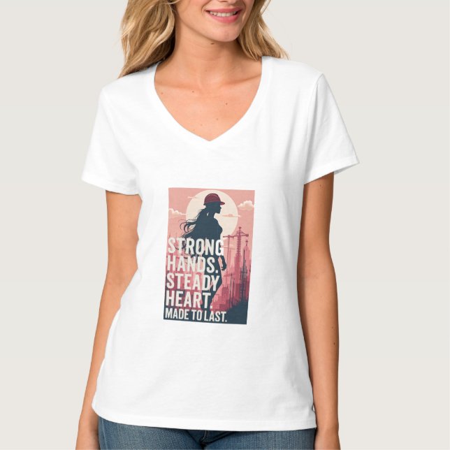 T-ShirtStrong Female Construction Worker Poster T-Shirt (Vorderseite)
