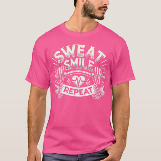 t Smile Repeat Barbell-Bodybuilding T-Shirt