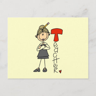 T steht für Lehrer Postkarte