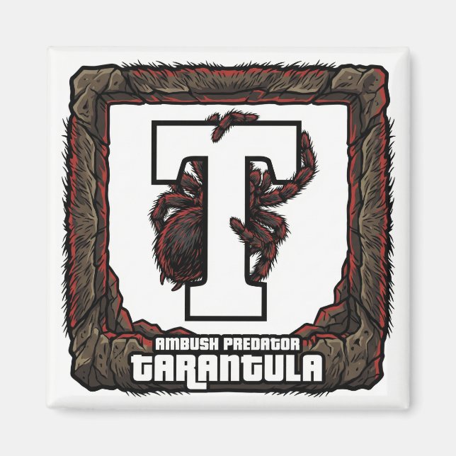 T steht für Tarantel – GTA Style ABC Lernen Magnet (Vorne)