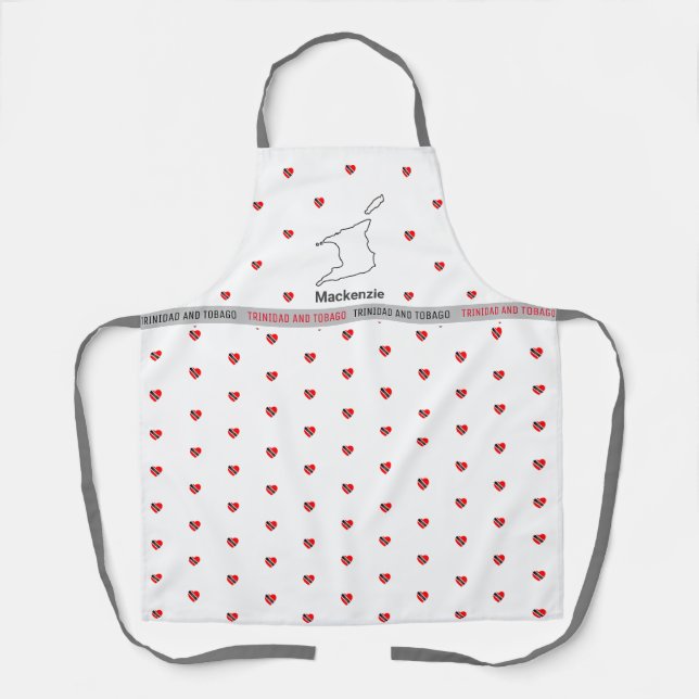 T&T-Karte mit dem Flag "Herz" und Ihrem Namen Schürze (Vorderseite)