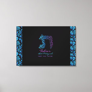 T Tet Hebrew Letter Bat Mitzvah Sign-In Board Leinwanddruck