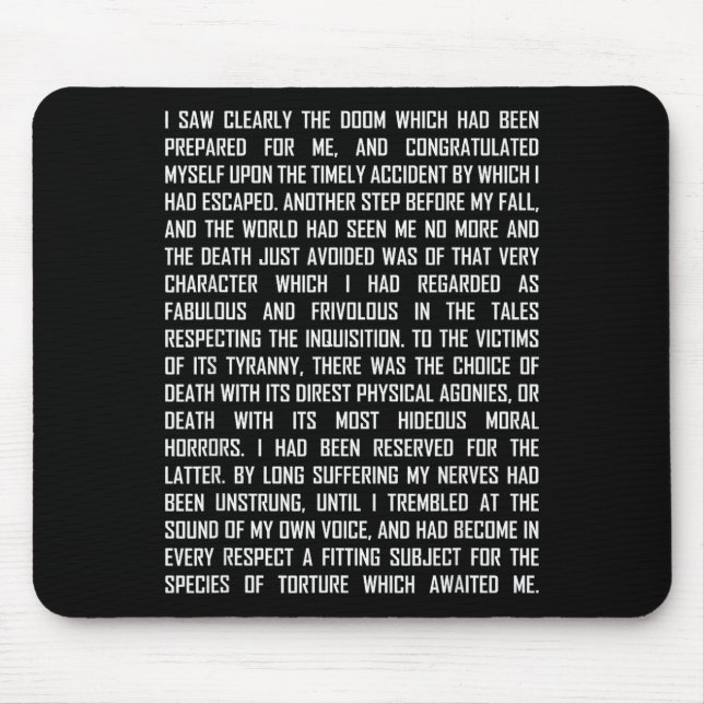 T Und Das Pendel Edgar Allan E Etry Auszug  Mousepad (Vorne)