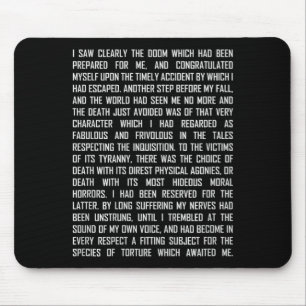 T und das Pendel Edgar Allan E Etry Auszug Prem Mousepad