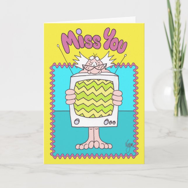 T.V. STATIC Miss You card Karte (Vorderseite)