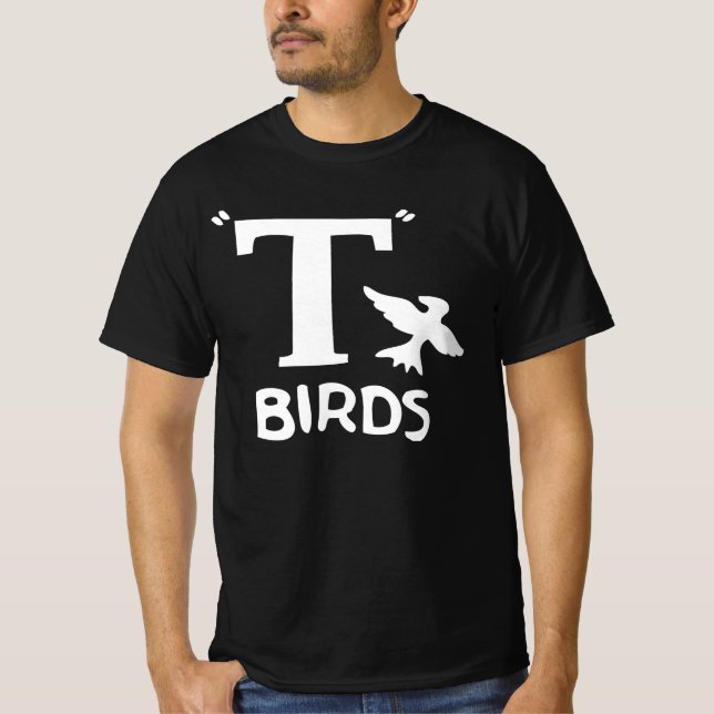 T Vogeldesign auf einem t-Shirt (Vorderseite)