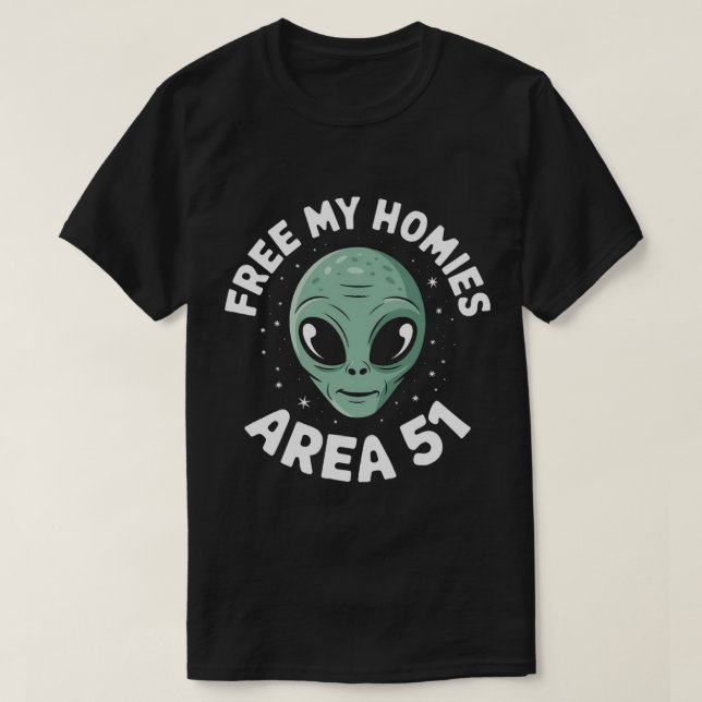 TA24-Alien Freie Zone 51 Funny T - Shirt (Design vorne)